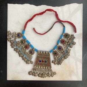 Bohemian silver necklace with semi-precious stones cerca 1930